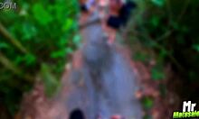 hey, think i can fuck these hot blonde and brunette babes in the woods?
