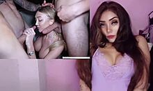 super horny french model cums hard in her first double penetration creampie threesome