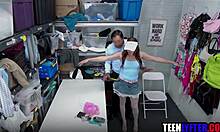 Cum Covered Teen Thief Busted By Mall Cop Hardcore
