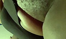 Skinny Ebony Streetwalker Fingers Wet Hairy Pussy Moaning on Bedroom Bed