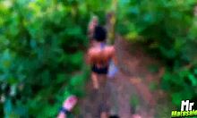 hey, think i can fuck these hot blonde and brunette babes in the woods?