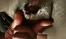 Skinny Ebony Streetwalker Fingers Wet Hairy Pussy Moaning on Bedroom Bed