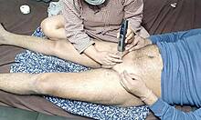 stepmom carefully trims my throbbing cock hair before deep rimjob session