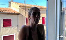 Coquette french blonde with small waist loves hot mmf threesome group fun