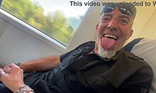 Accidental Public Train Handjob Leads To Milf Cumshot Explosion