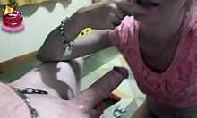 Chastity unlocked for bound sub's sloppy deepthroat but cumming strictly forbidden