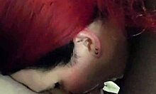 Shemale Deepthroats Daddy's Cock, Gets Throat Fucked, Swallows Cum