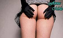 i slip on gloves and dress then ride huge dildo hard