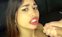 Latina Teen Sucks Boss's Cock Hard with Deepthroat Ending in Massive Facial Cumshot