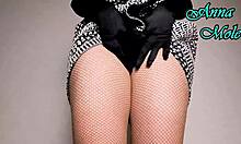 i slip on gloves and dress then ride huge dildo hard