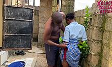 Xhaf the schoolgirl skips class for outdoor pounding after her uniform gets soaked