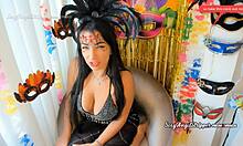 Sexy Brazilian Carnival Cosplay Goddess Dirty Talks JOI Samba Cum in Mouth Finish