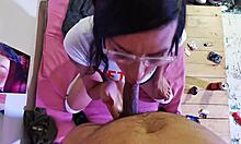 how does this skinny tranny slut deepthroat monster cock to the balls?