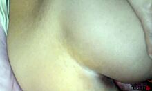 damn she's spreading those cheeks wide begging for painful anal creampie from her lover!