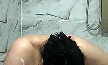 i'm fuckin this milky egyptian slut's big ass in the shower she moans so loud takin it deep from behind