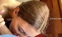 their parents home but she craves my cum deepthroat pov sloppy blowjob miniskirt face fuck!!