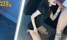 Horny alternative girl deepthroats face fuck