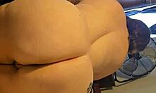 bbw brunette teases huge ass bent over twerking doggystyle solo