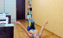 Wow! Gymnast's Dildo Titfuck Fondles Pussy Boobs Out Sportswear Masturbation