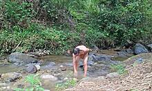 busty peasant's BIG ASS bounces by jungle river FUCKING outdoors