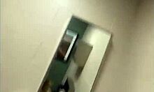 sexy teen in pink socks cums hard from interracial public bathroom fuck 💦