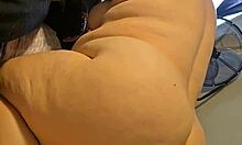 bbw brunette teases huge ass bent over twerking doggystyle solo
