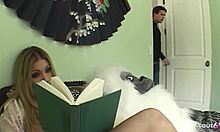blonde small tits stepsis rides big cock doggystyle then swallows cum