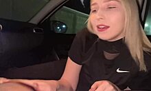 steamy public car session builds to squirt and hot finish