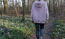 Redhead Bitch Slut Sucks Dick Deep in Forest While Hubby Hunts Nearby!