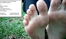 aus greek girl's cute feet outdoors