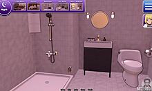 Cute petite shaved femboy ladyboy teases small wet cock close-up in bunkered roleplay