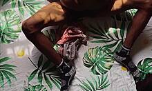 Black slut exposes naked pussy and ass for hardcore action