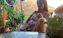 holy fuck mutual masturbation ignites with mysterious stepmom's wet pussy grinding close-up outdoors