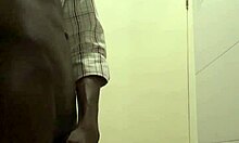 caught stroking huge cock in office bathroom