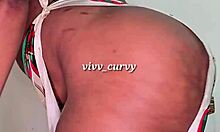 curvy ebony babe shakes her pear ass solo