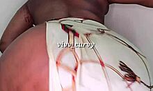 curvy ebony babe shakes her pear ass solo