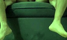 Young amateur couple voyeur style with hot ass sitting deep on cock