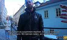 hey check out this busty milf letting the hunter blast cum on her huge tits while hubby watches