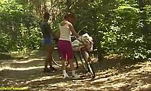 rough 71-year-old granny bike tour turns into extreme outdoor pounding frenzy with monster cock doggystyle