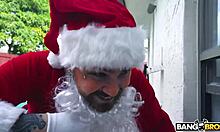 boyfriend in santa costume bends kylie quinn over for doggystyle christmas pounding