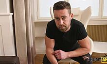 hey check out this busty milf letting the hunter blast cum on her huge tits while hubby watches