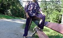 Hairy Mature Flashes Beaver Under Skirt At Public Park