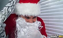 boyfriend in santa costume bends kylie quinn over for doggystyle christmas pounding