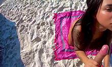 what if a hot crossdressing tranny hooks up with a stranger on nudist beach and ends up cum-covered?