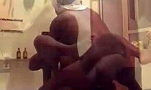 close-up fuck vid with zoom on her big black pussy lips... damn that stretch