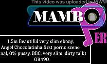 super slim 35kg 18yo ebony teen takes bbc anal in her first dirty talk porno scene