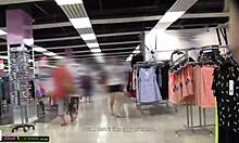 horny czech mall teen flashes pussy and masturbates publicly for amateur shoppers