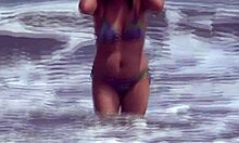 after beach fun my horny stepson licks mommy's wet milf pussy then begs to fuck her huge natural tits and curvy body