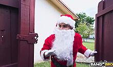 boyfriend in santa costume bends kylie quinn over for doggystyle christmas pounding