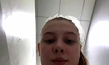 Watch her natural tits bounce wildly in the gym!